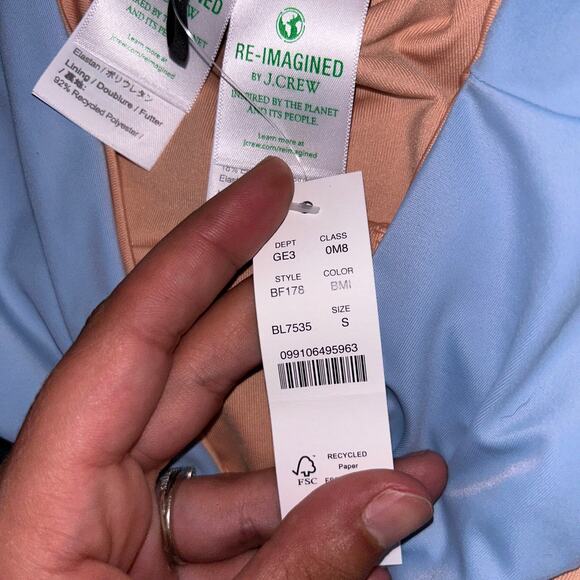 NWT J. Crew Blue High Rise Bikini Swim Bathing Suit Bottom Women's Size Small - Picture 6 of 8